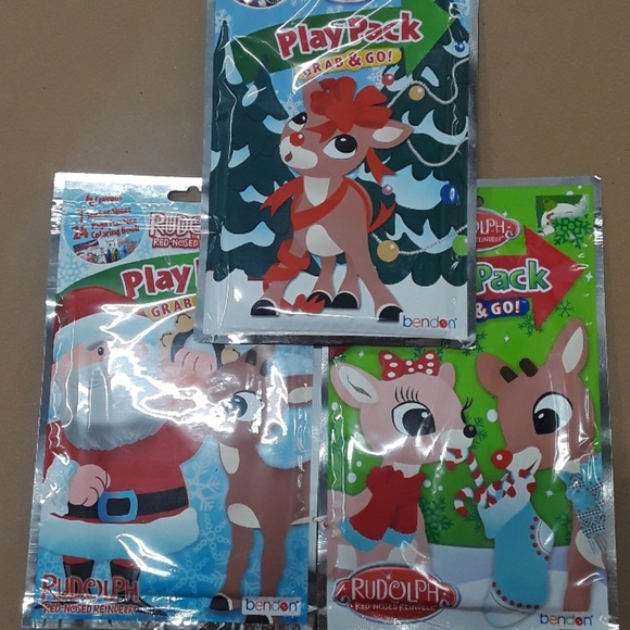 Download Rudolph Party Supplies 3 Pk Rudolph Coloring Books Crayons Stickers Poshmark